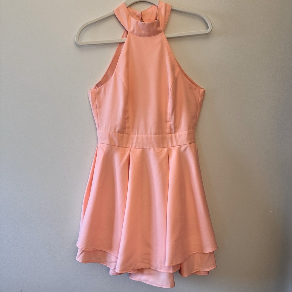 Lulus Dress Rehearsal Bright Coral Skater Dress Small